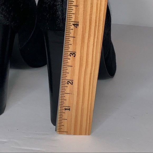 Trina Turk Womens 6 Ankle Boots Black Suede Calf Hair High Heeled Booties - Picture 8 of 11